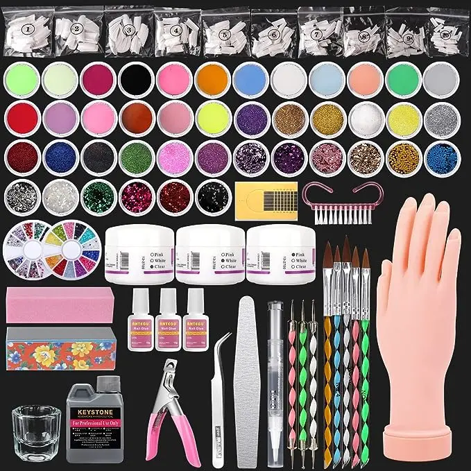 Nail Kit Set Professional Acrylic with Manicure Hand Practice 25-32