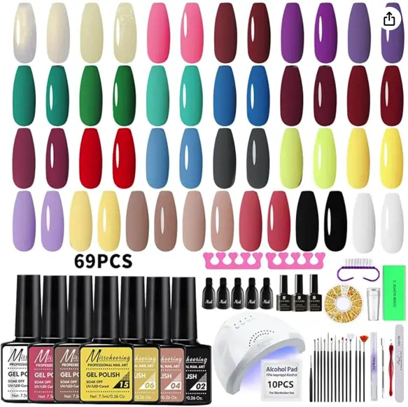 69PCS Gel Nail Polish Kit with UV Light 27-30