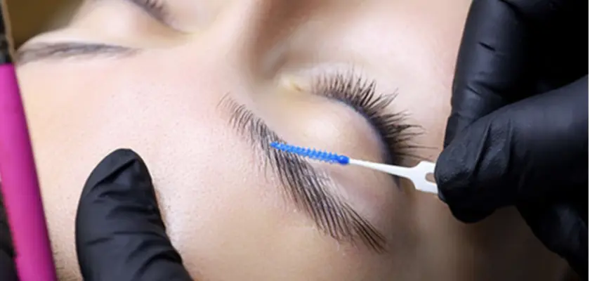 Lash lift and brow lamination service in Raleigh NC at 5T Beauty Academy for fuller lifted lashes and defined brows