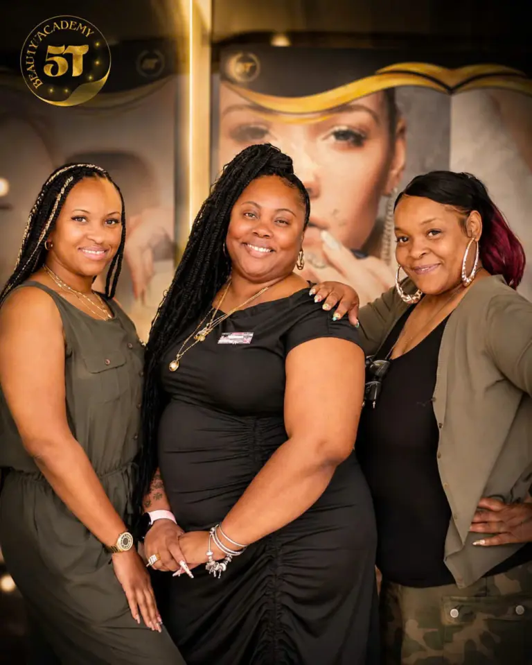 Beauty school students participating in vocational beauty training at 5T Beauty Academy in Raleigh NC.
